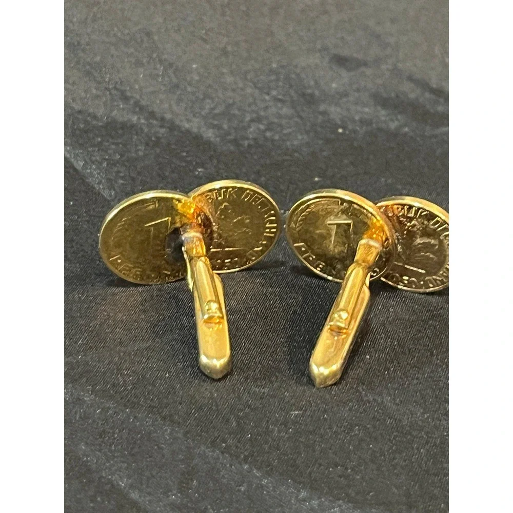 1950 deutschland pfennig cufflinks Germany German‎ Coin Gold Plated Cufflinks